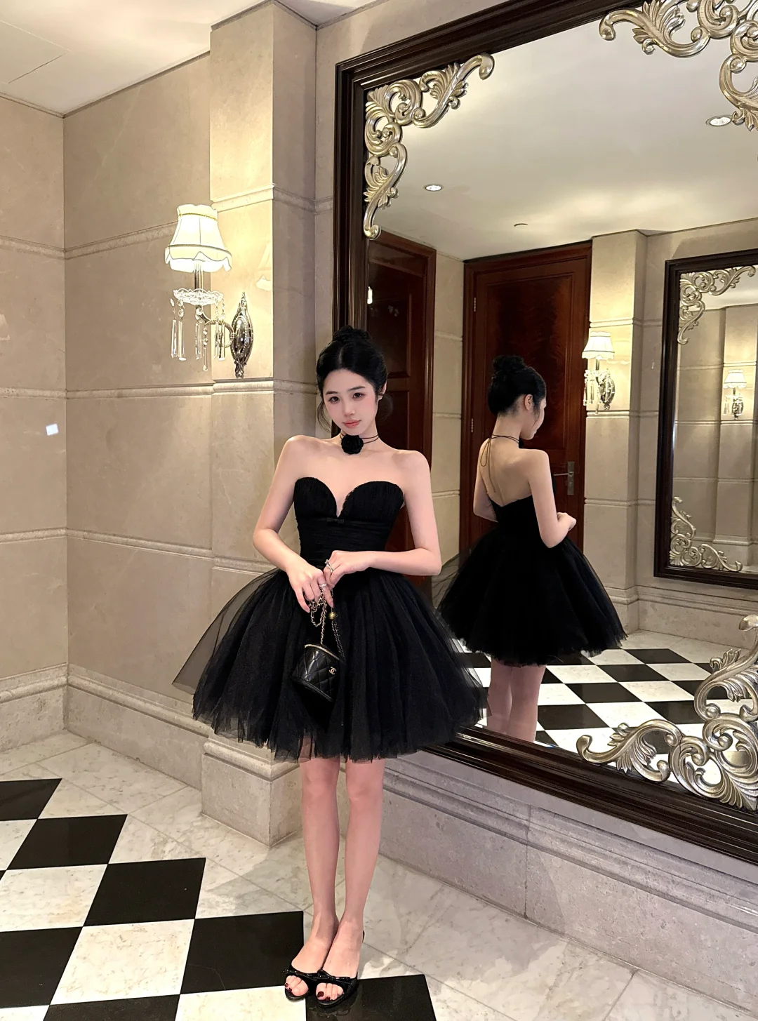 Simple Black A Line Sweetheart Neck Tulle Short Birthday Dress Homecoming Dress SH3402