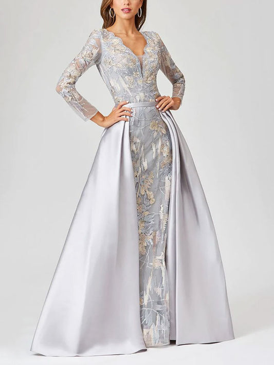 Patchwork hemline elegant wedding ladies dress