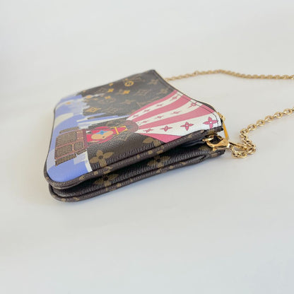 Louis Vuitton Christmas Animation Double Zip Pochette Bag