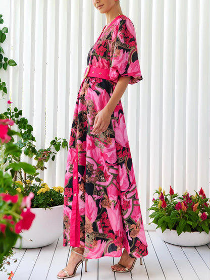 V-neck Design With Puffy Stretch Sleeves