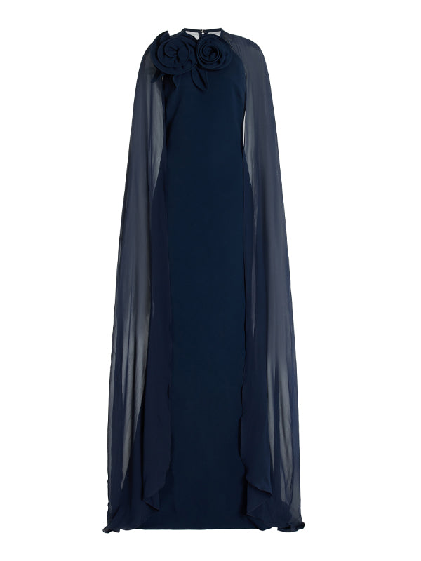 Solid Color Chiffon Maxi Dress