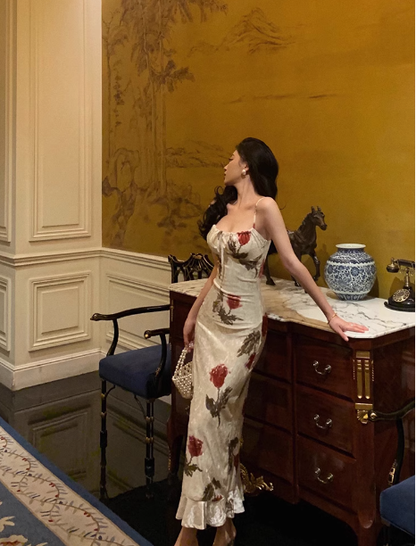 Sexy Sheath Floral Blue 21st Birthday Dress Party Gown Birthday Outfits Birthday Dress Ideas For Women DP1891