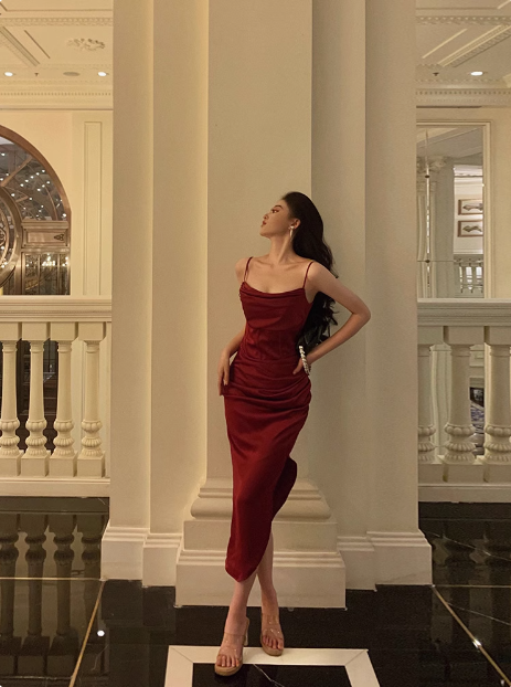 Sexy Sheath Red Spaghetti Straps Satin 21st Birthday Dress Party Gown Birthday Outfits Birthday Dress Ideas For Women DP1890