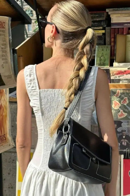 White Sequare Neck A Line Prom Dress Simple Evening Dress SH1315