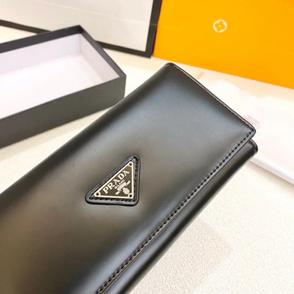 Prada Purse Black Long Wallet Leather Bag Size 19x10cm