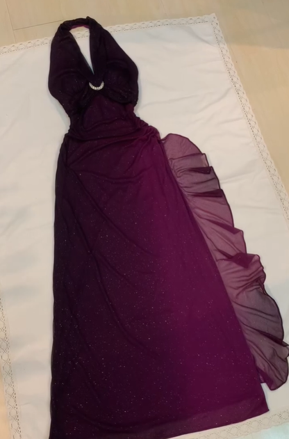 Sexy Halter Ombre Green Chiffon Backless Long Prom Dress Evening Dress SH1147