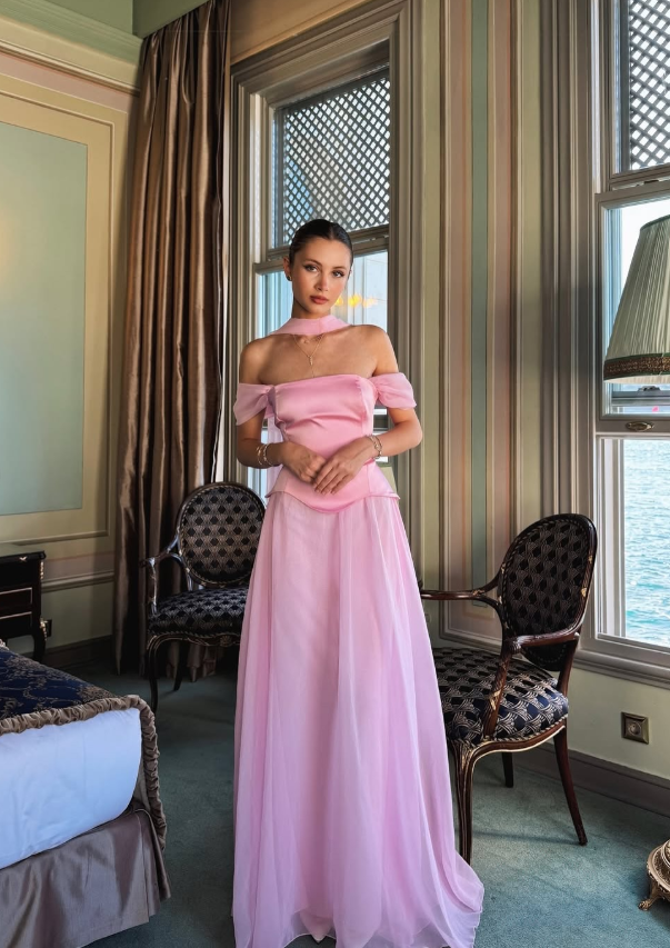 Elegant Baby Blue A Line Off the Shoulder Chiffon Satin Prom Dress Evening Dress Formal Dress SH3745