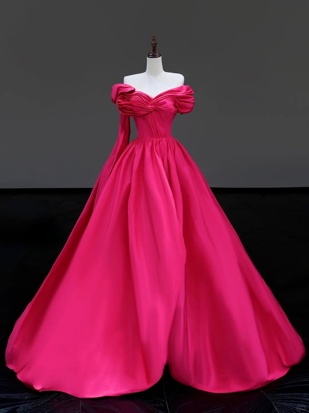 preppydressess -Pink elegant long satin prom dress evening dress party dress gh5122