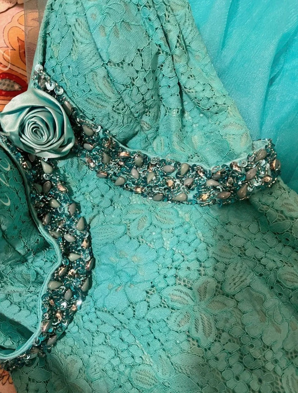 Pink Beaded Beautiful Mermaid Long lace Chiffon Ball Gown Evening Dress Party Dress gh4443