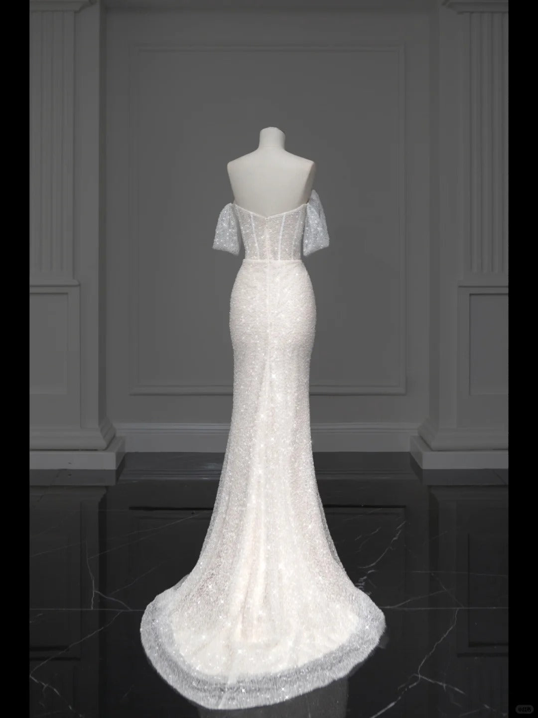 White Sparkling Elegant Mermaid Long Tulle Slimming Prom dress Evening Dress Party Dress gh4991