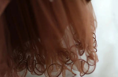 Brown retro palace puff short homecoming dress princess dress taffeta satin handmade beading adult ceremony birthday party gh4374