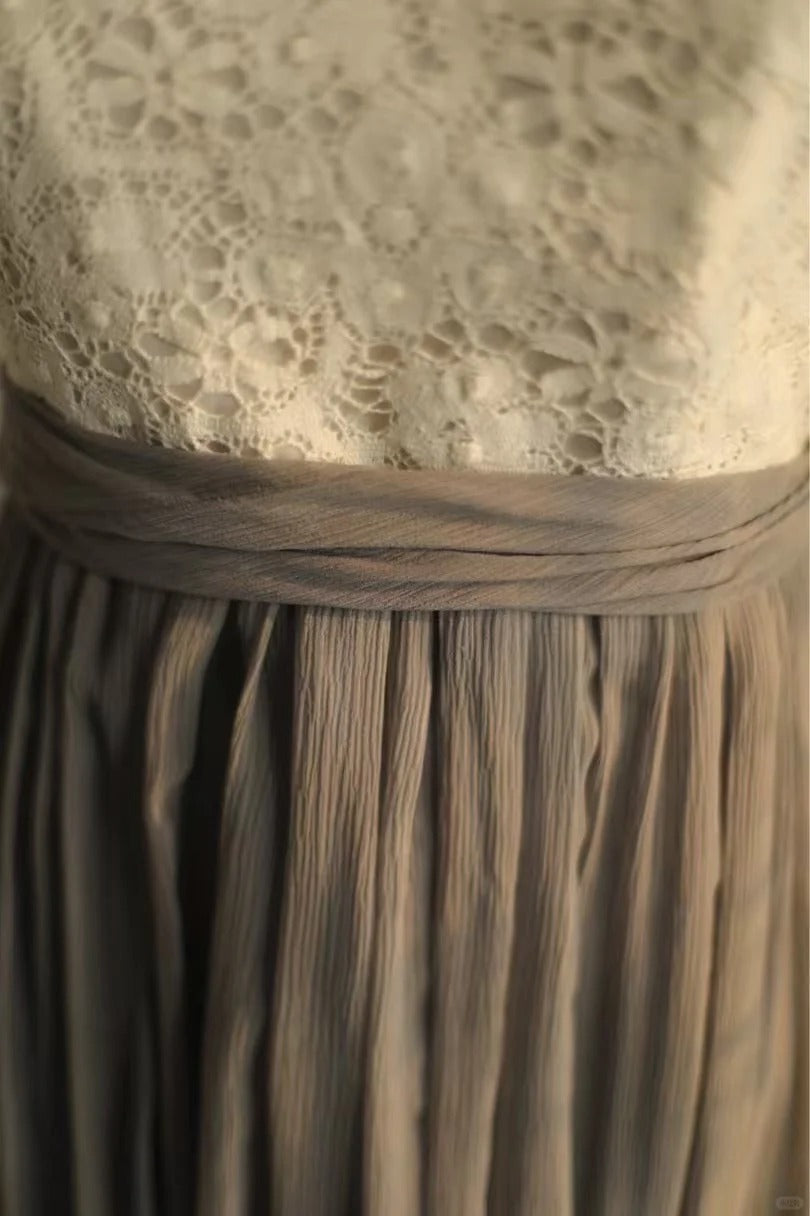 Gray Lace Vintage Homecoming Dress Short Chiffon Face Ball Gown gh4497