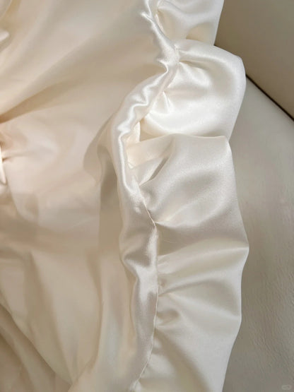 Moonlight White Short Satin Homecoming Dress Party Gown gh4763