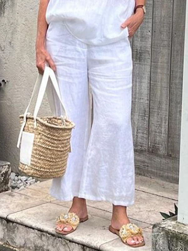 Suspender Cotton Linen Women's Suits