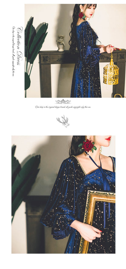 loveedsTM-Vintage Party Dress Women Evening French Elegant Retro Dress Female Casual Long Sleeve Flroal Midi Dress Korean Autumn Chic