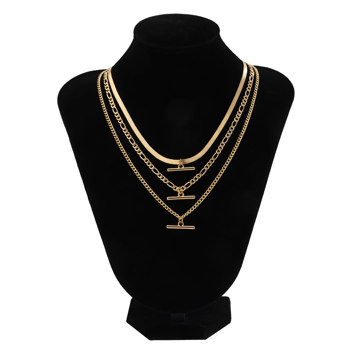 Pendant metal necklace multiple sets