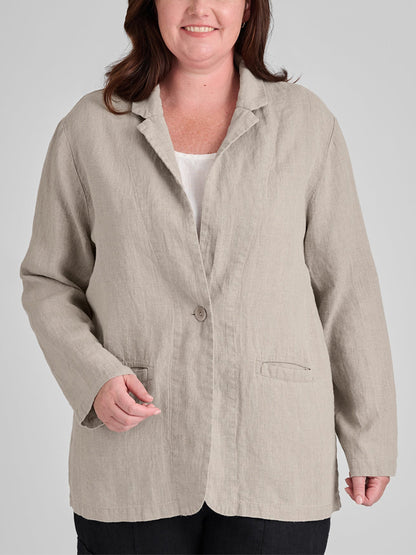 Cotton And Linen Solid Color Jacket