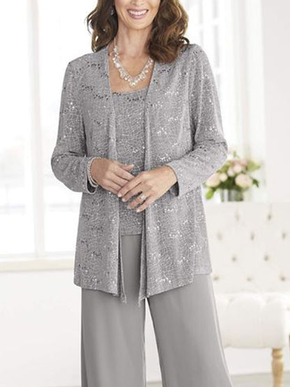 Chiffon airy sequin lace delicate ladies sets