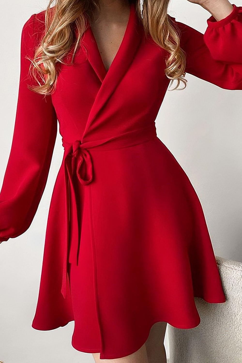 loveedsTM-Elegant one-piece colorblock lace-up dress