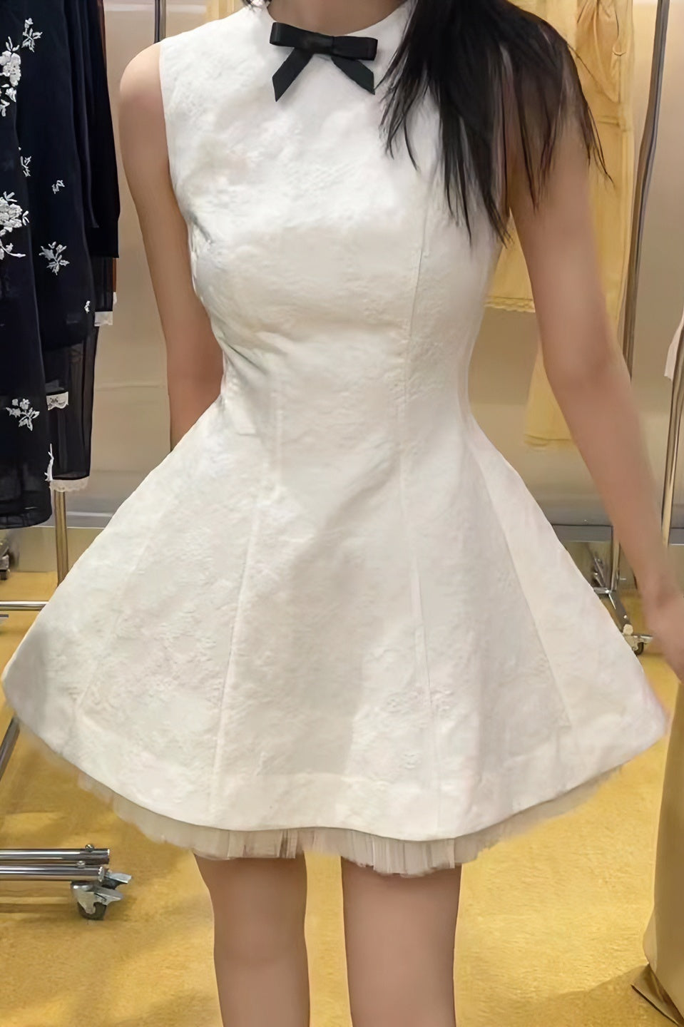 loveedsTM-Round Neck Sleeveless Lace Waist Mesh Tulle Puffy Dress