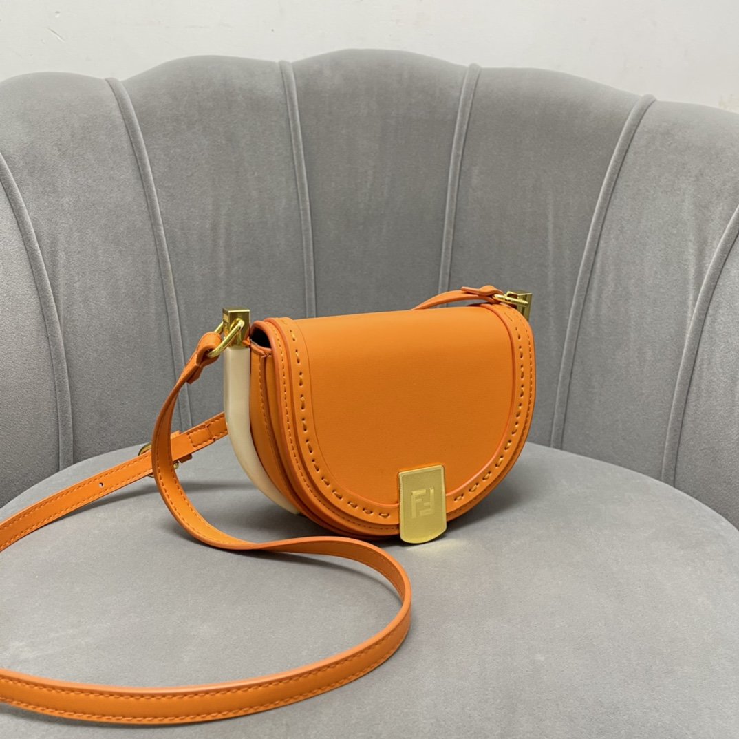 Fendi Moonlight Clementine Orange  Satchel Crossbody Bag