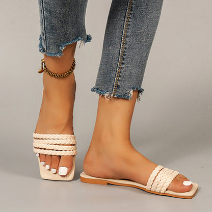 One word strap outer wear fashion sandals