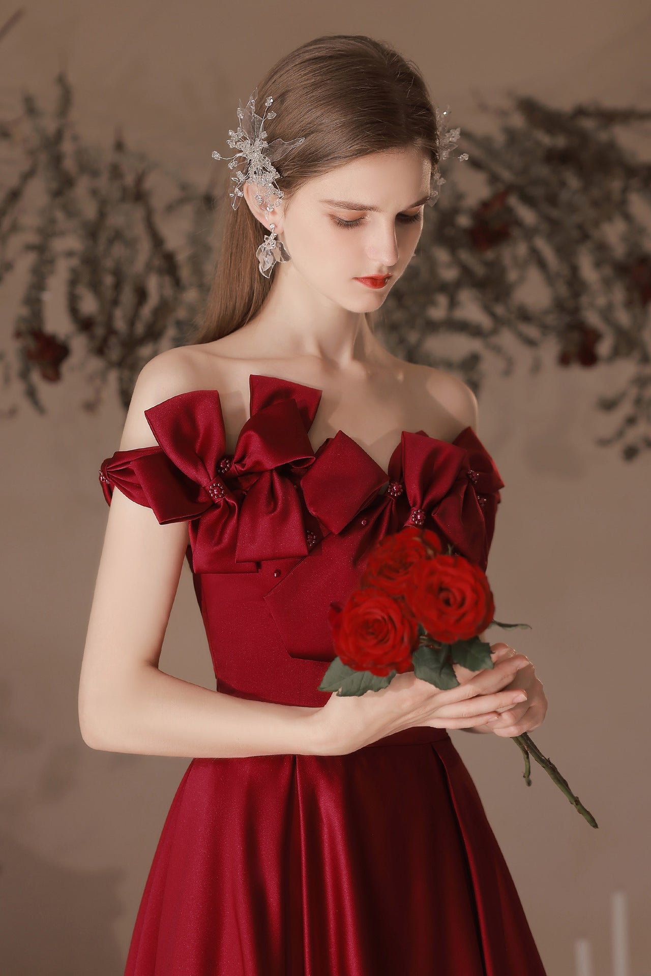 loveedsTM-Wine red evening dress