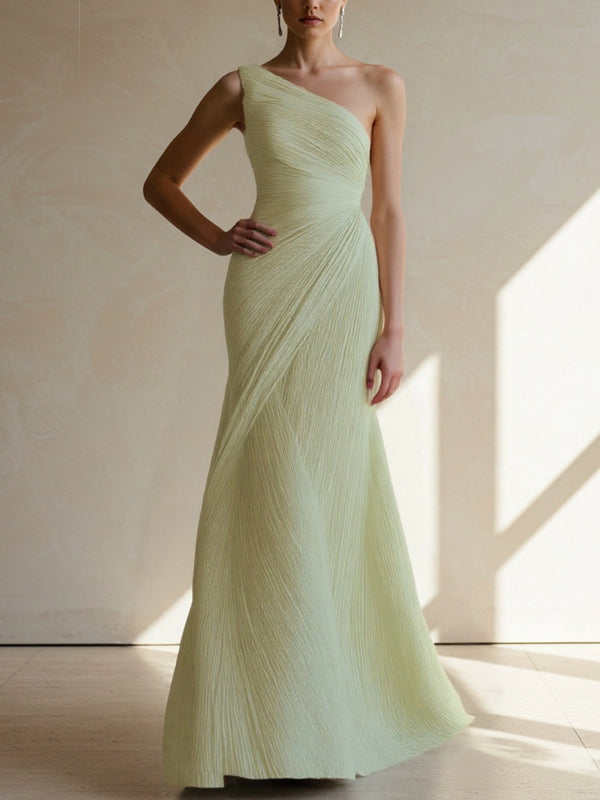 Formal Party Prom Dress One Shoulder Maxi Dress