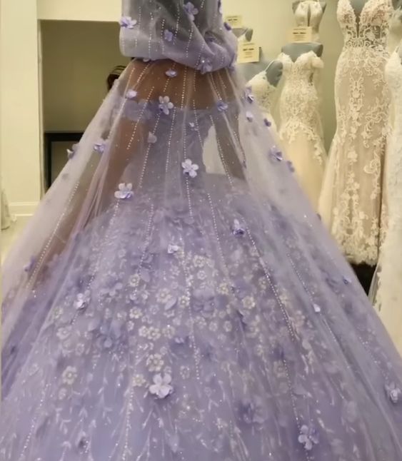 Lavender Princess Quinceanera Dress Ball Gown Lace Appliques Corset Sweet 15  Prom Dresses      fg2811