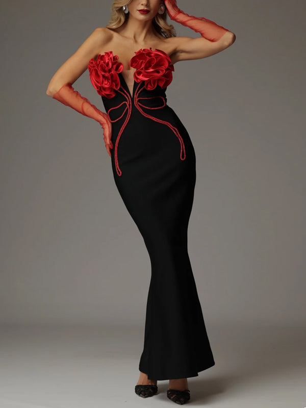 Solid Color Tube Top Maxi Dress