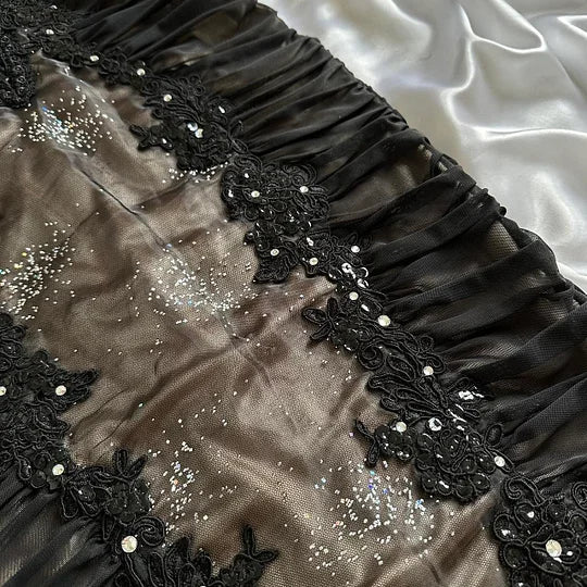 Black Brown Shiny Exquisite Elegant Beaded Lace Long Corset Ball Gown,Evening Dress,Party Dress gh3515