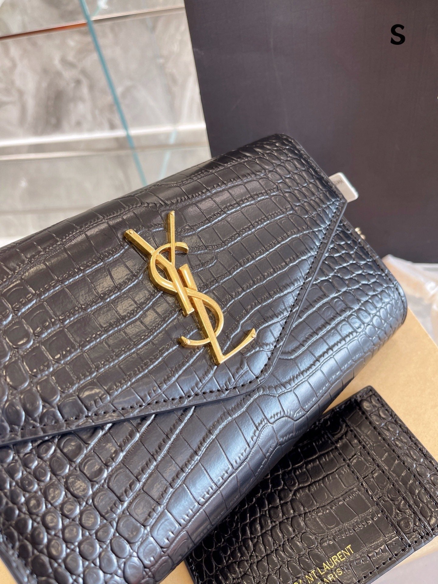 Saint Laurent Cassandre Small Matelassé  Wallet