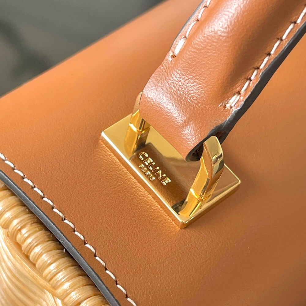 CELINE TEEN GARANCE BAG IN WICKER AND NATURAL CALFSKIN