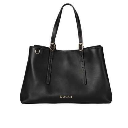 GUCCI GG EMBLEM LARGE TOTE BAG BLACK 31CM 815213 AAEC2 1000