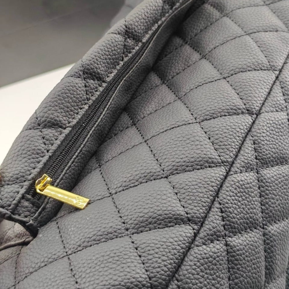 CHANEL XXL AIRLINE CLASSIC TRAVEL FLAP BAG CAVIAR LEATHER BLACK GOLD HARDWARE 46CM