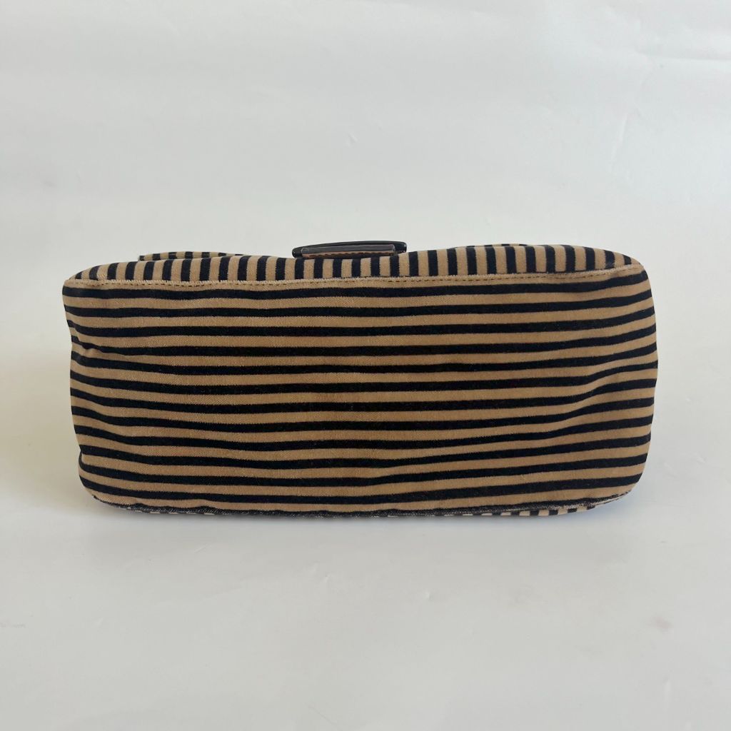 Fendi striped velvet FF flap shoulder vintage bag