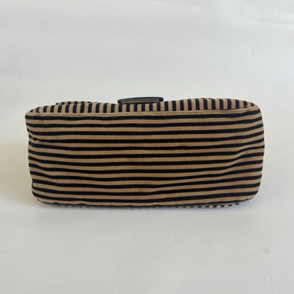 Fendi striped velvet FF flap shoulder vintage bag