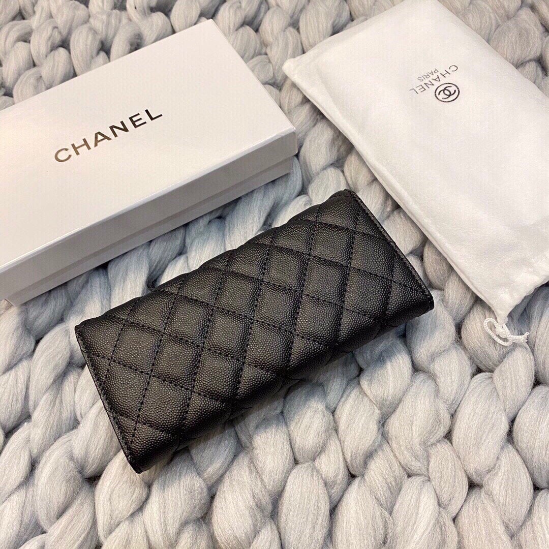 CHANEL 24C BLACK CAVIAR CHAIN WITH CHARMS WOC