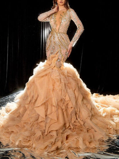 Layered Temperament and Elegant Tail Women's Dress