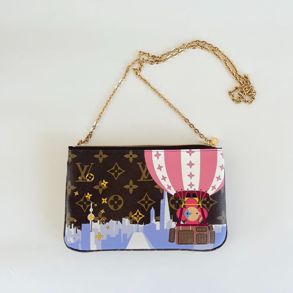 Louis Vuitton Christmas Animation Double Zip Pochette Bag