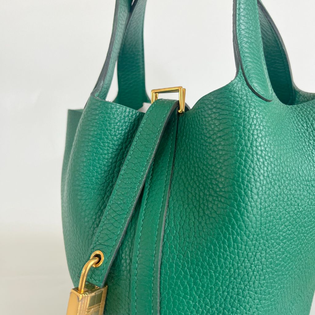 Hermès Picotin Lock 18 Taurillon Clemence Vert Vertigo Bag