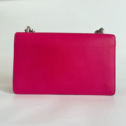 Gucci Fuchsia Leather Small Dionysus Crystals Shoulder Bag