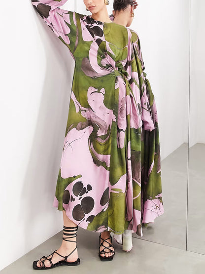 Temperament Chiffon Print Party Women's Dress