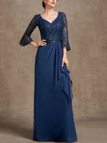 Lace Solid Color Maxi Dress
