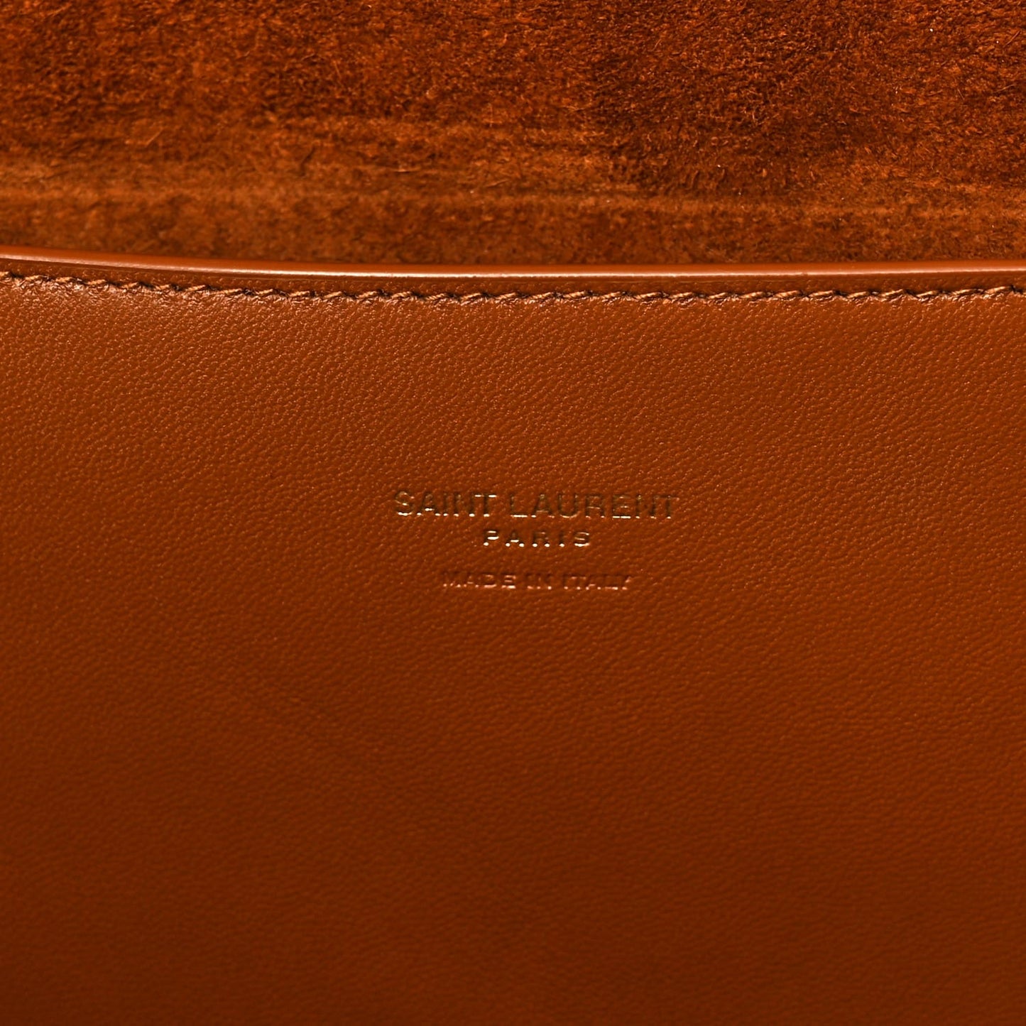 Saint Laurent  Calfskin Crocodile Embossed Suede Medium Reversible Monogram Kate Satchel Military Taupe