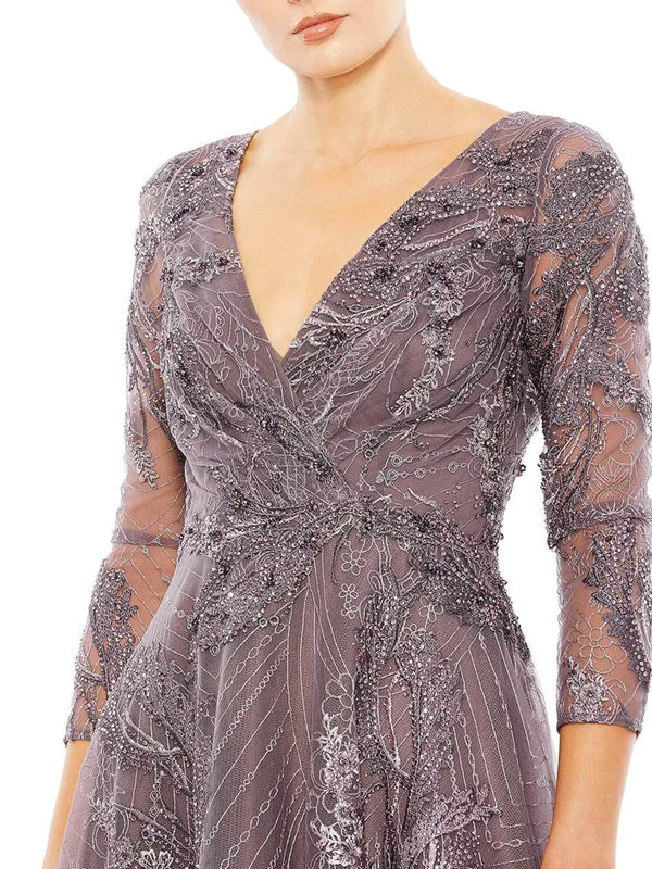 Bubble Sleeve Handmade Beaded Women's Dress