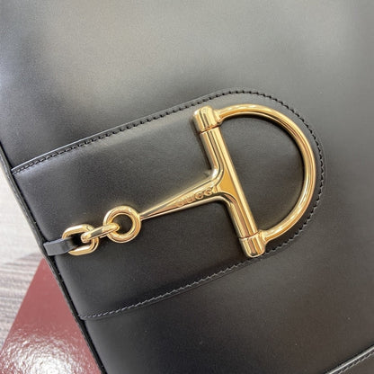 GUCCI 73 SMALL BUCKET BAG BLACK SMOOTH LEATHER 20CM 833660 AAEC2 1000