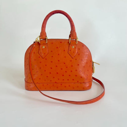 Louis Vuitton Orange Alma BB orange ostrich leather bag