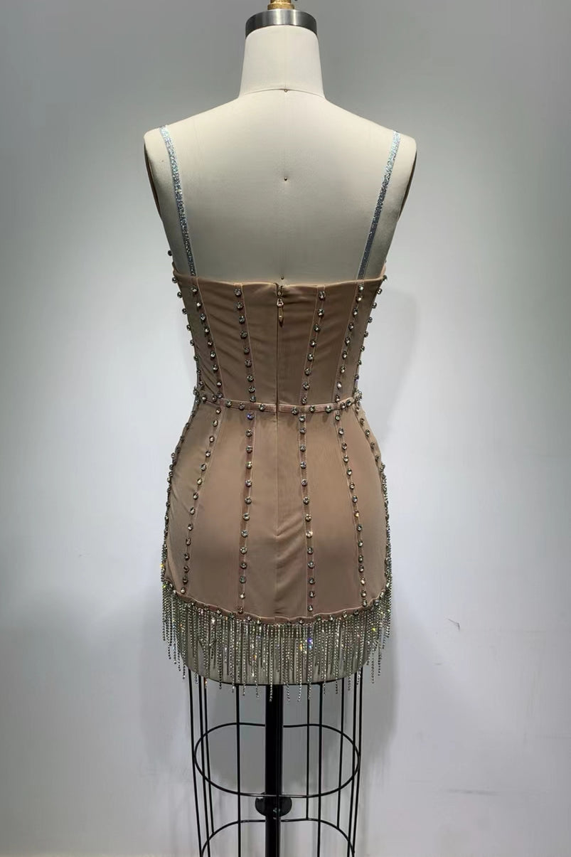 loveedsTM-Silver short strappy dress with a tube top-vx