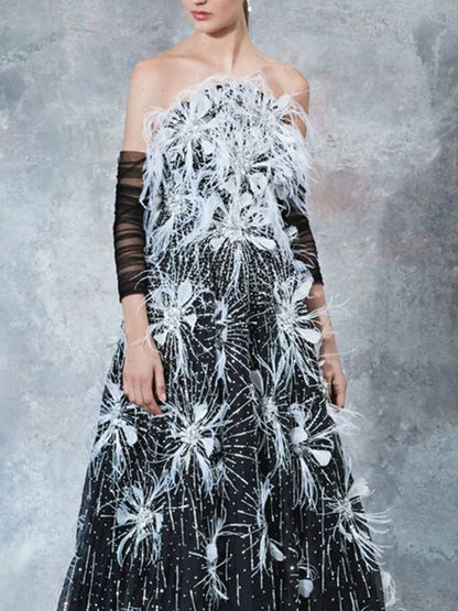 Feather Pendant Temperament Women's Dress